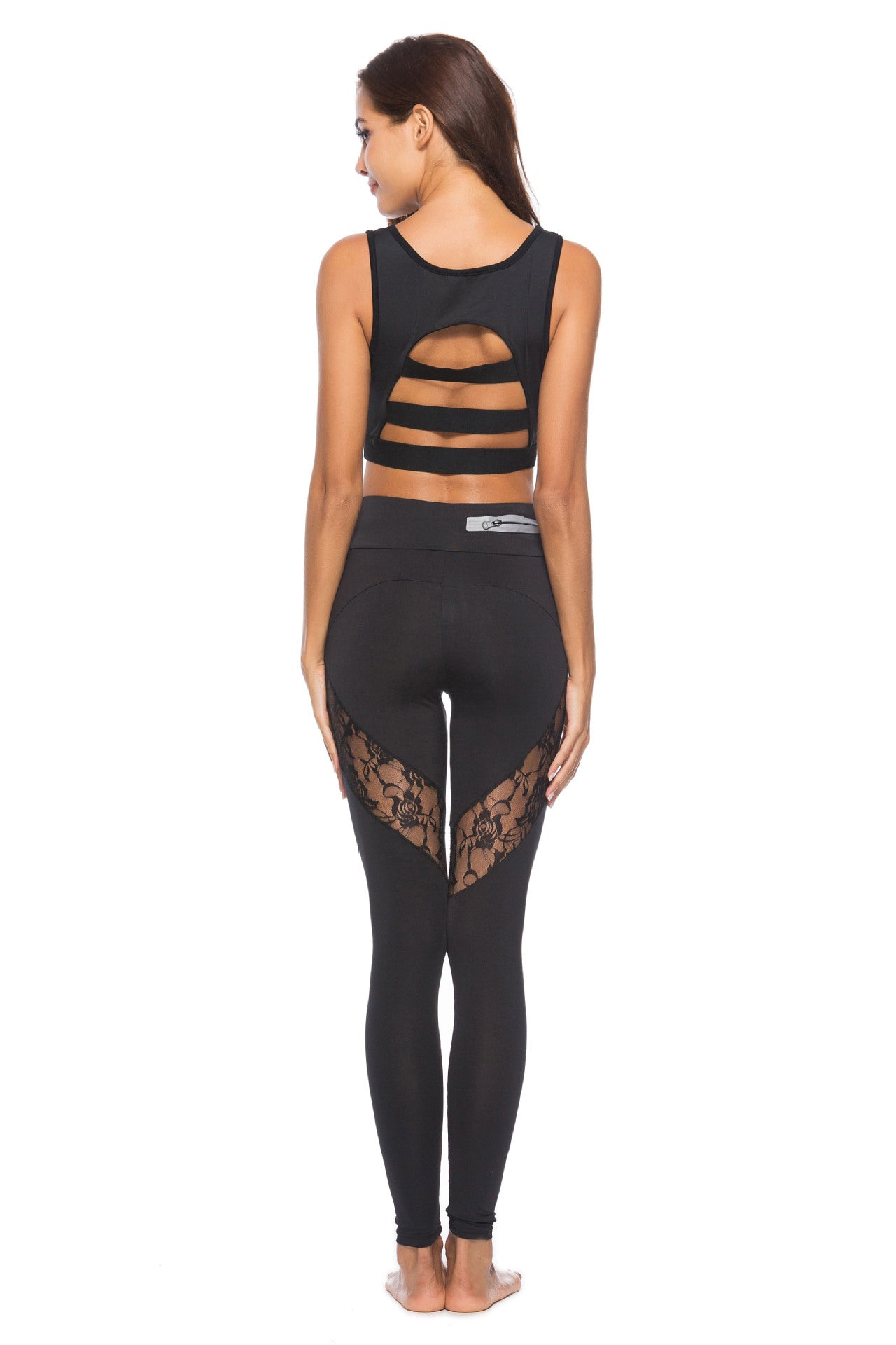 Dames Sportlegging Hoge Taille met Kanten Details