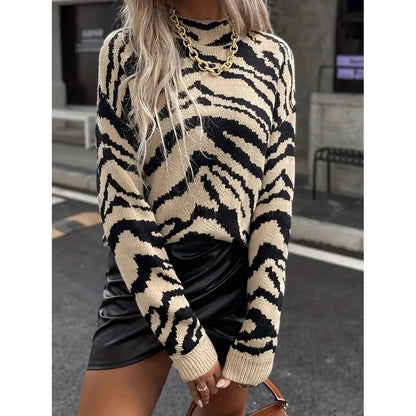 Velanora |  Zebra Patroon Trui Ideeal Herfst en Winter