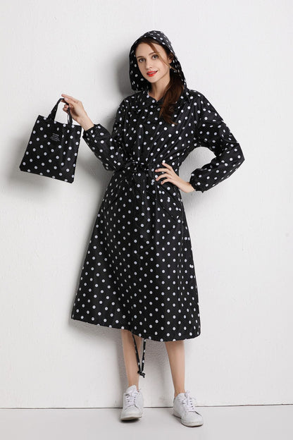 Dames Regenjas Lange Lichtgewicht Met Trendy Print