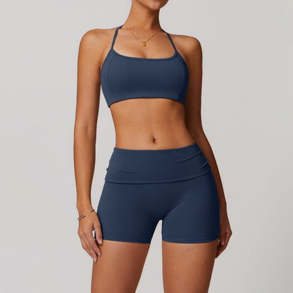 Yoga Set Dames Sneldrogend Naadloos met Short en Top