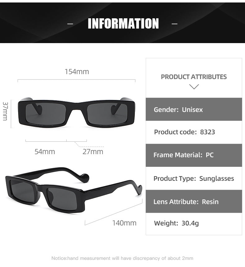 Dames Zonnebril Vierkant Klein Trendy Loana