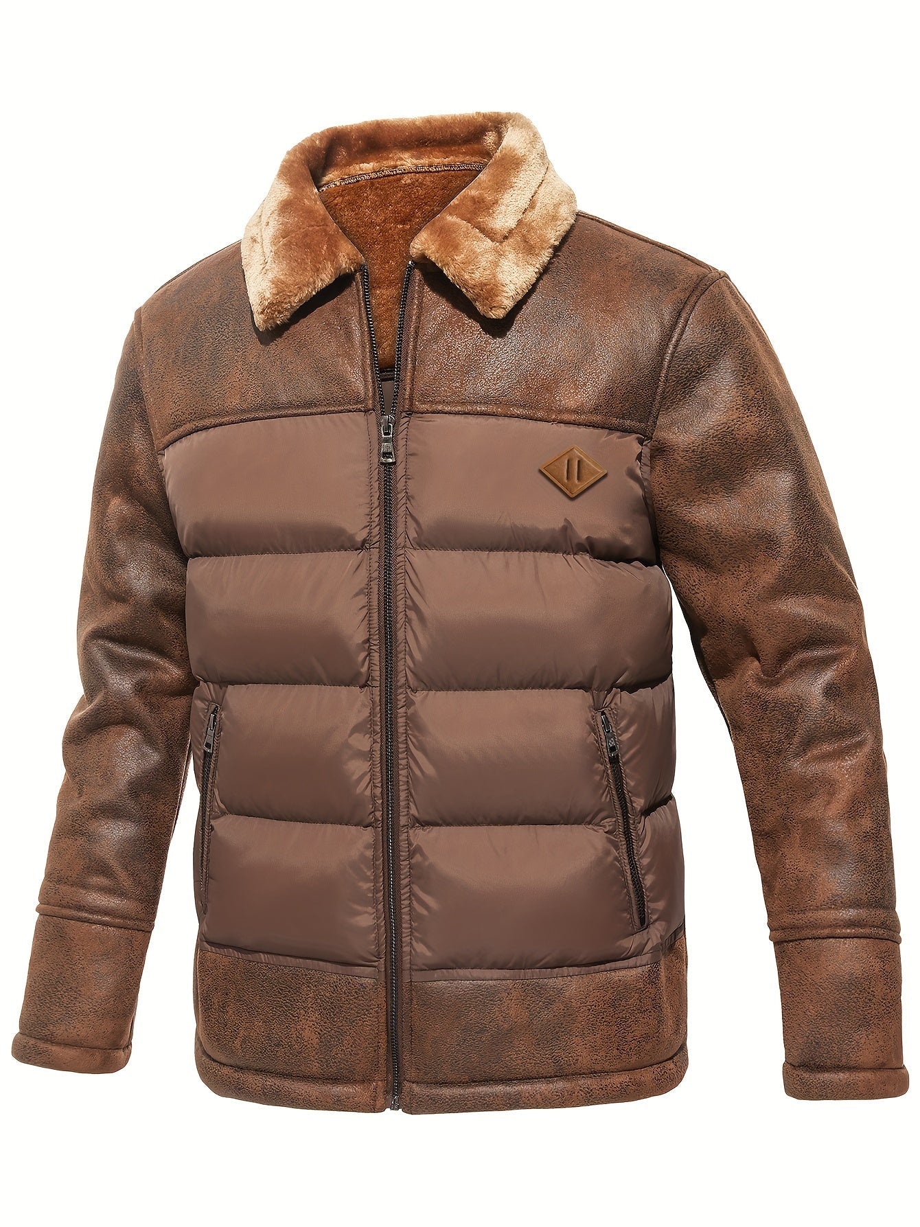 Warme Fleece Jas voor Heren Zwart Winterjas