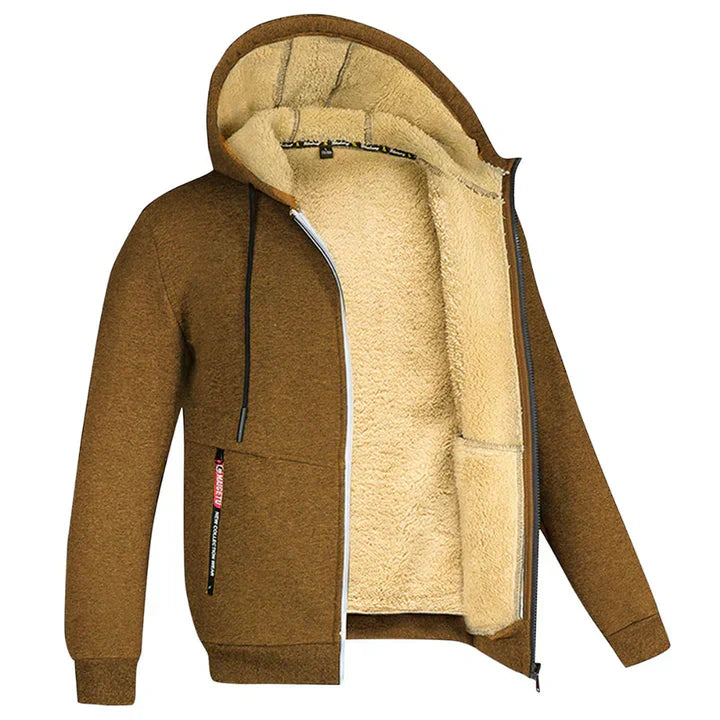 Heren Hoodie met Rits – Fleece Binnenvoering