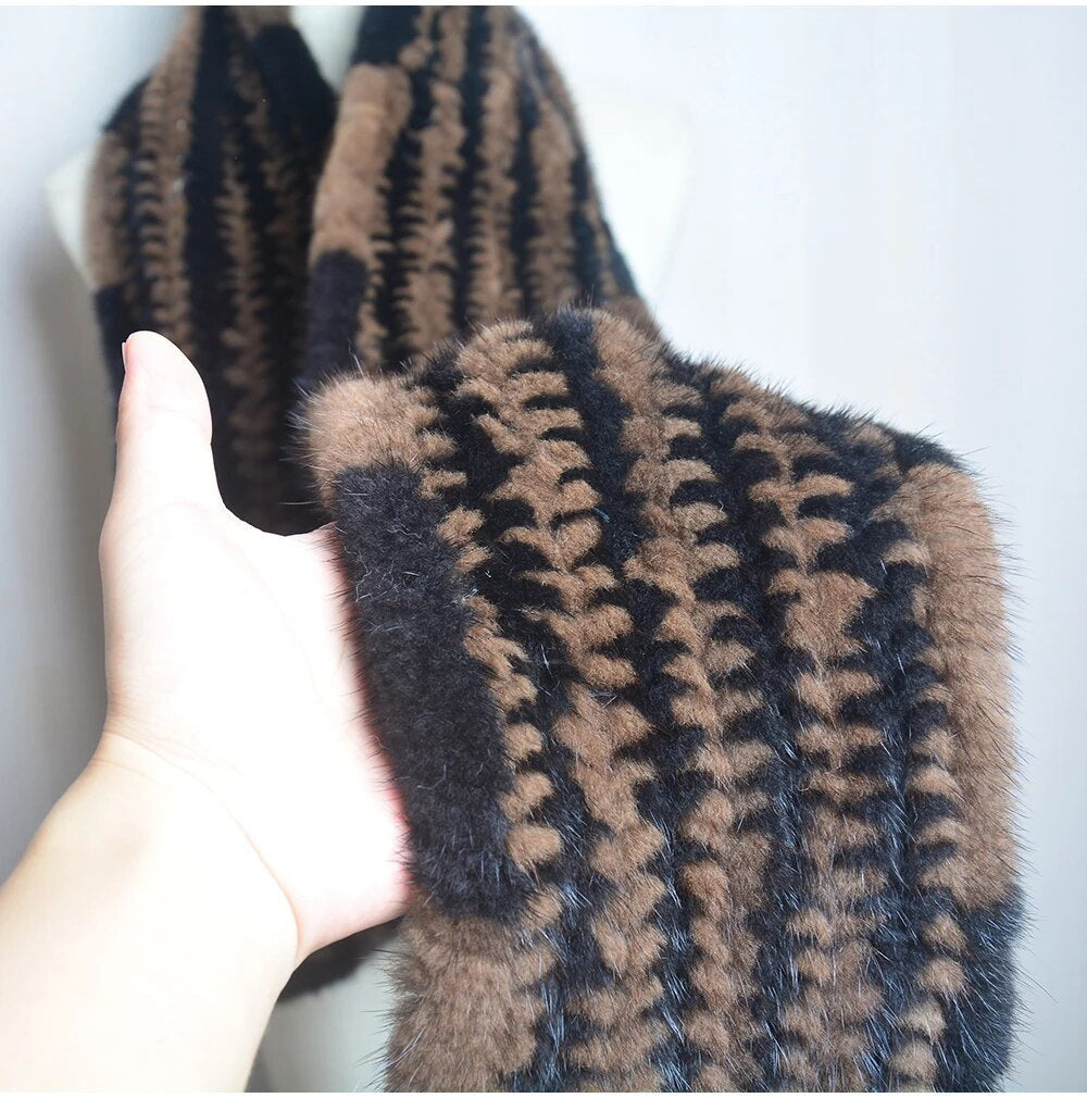 Gebreide Sjaal Warm en Stijlvol Nertsbont Look