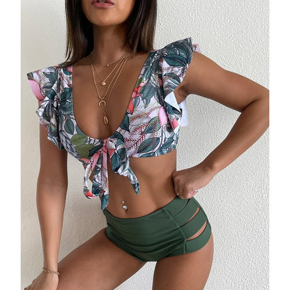 Tropische Bikini Eline Mode Kleurrijk Zomerbadpak