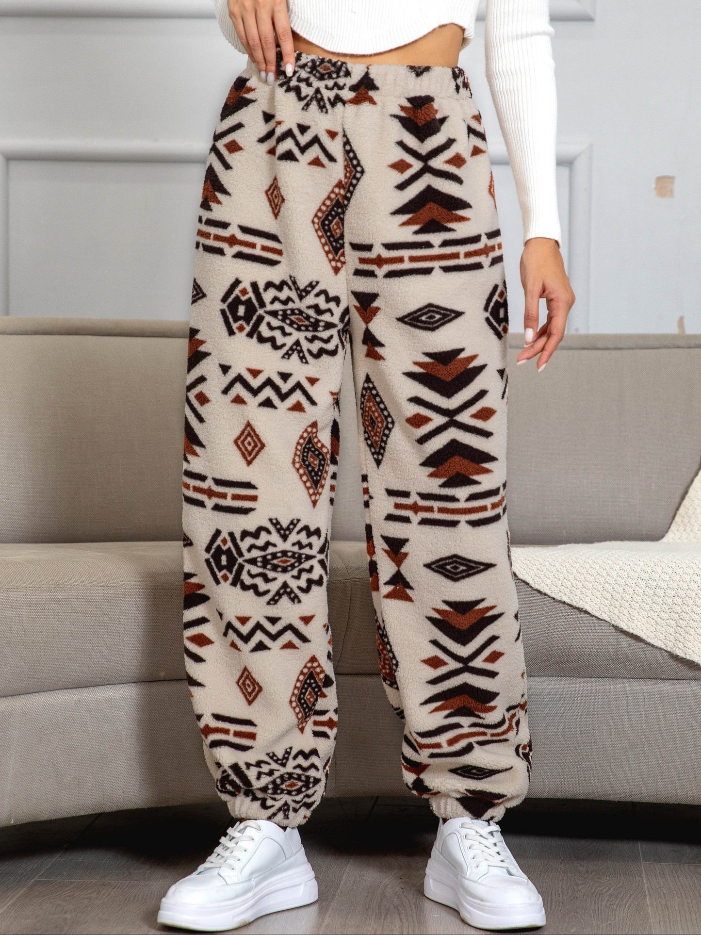 Warme Sweatbroek Azteekse Print Dames
