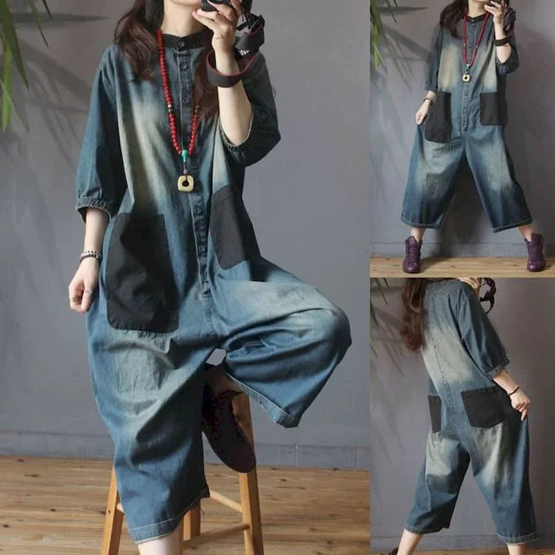 Plus Size Jumpsuit Jeans Stijlvol voor Vrouwen - Mode Vibes