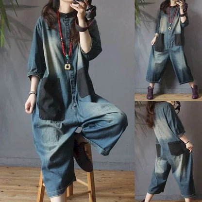 Plus Size Jumpsuit Jeans Stijlvol voor Vrouwen - Mode Vibes