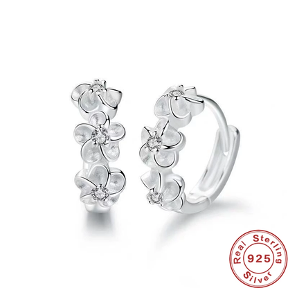 Zilveren Bloem Oorbellen Elegante Sieraden - Mode Vibes