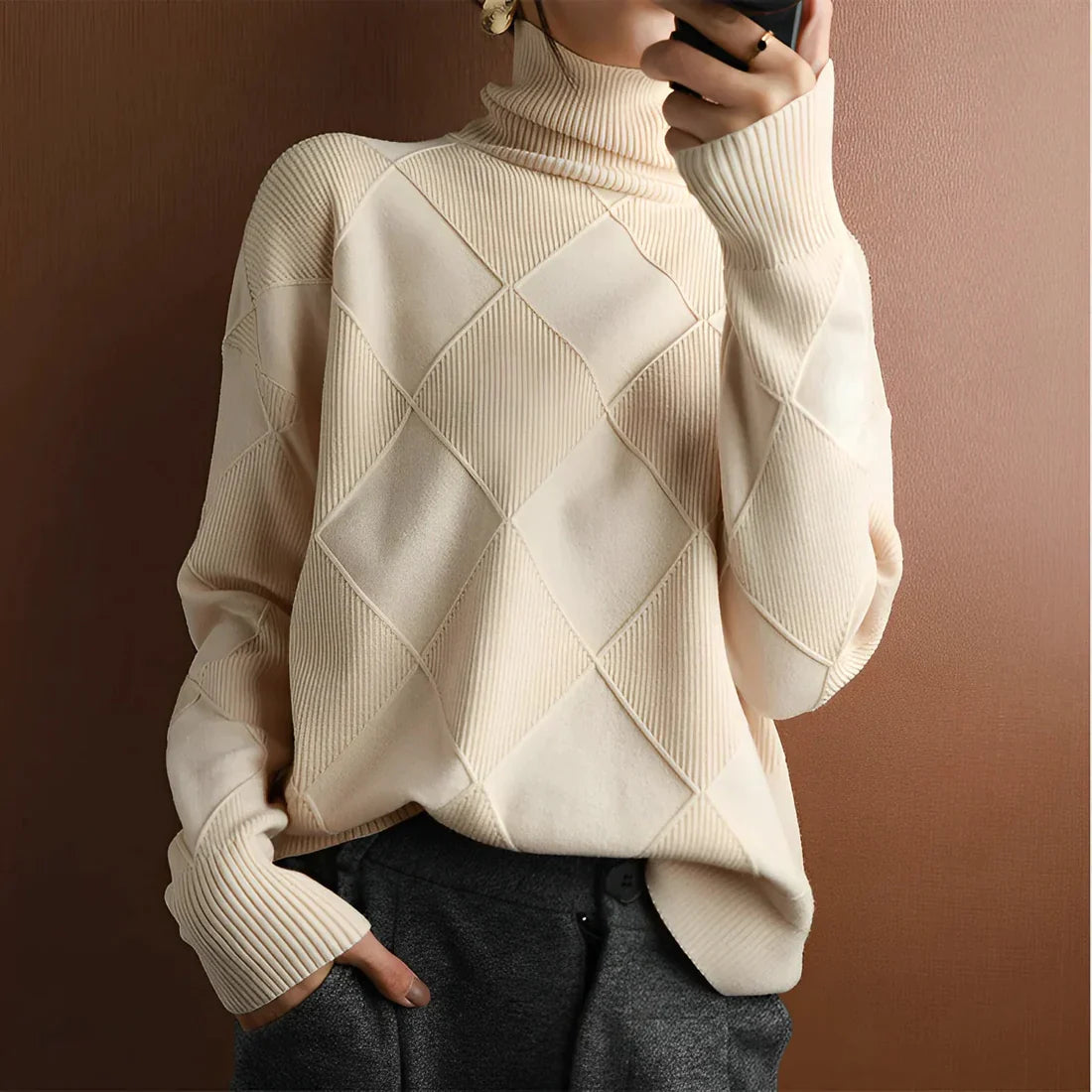 Valentina Trui Hoge Hals Warm en Stijlvol - Mode Vibes