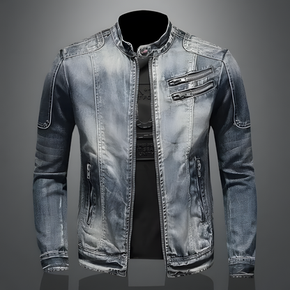 Vintage Denim Heren Jasje Maverick Stijl - Mode Vibes