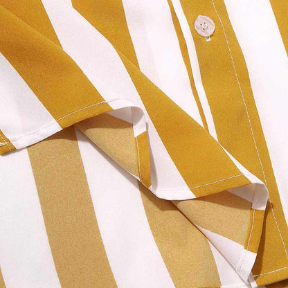Heren Zomer Set Strepen Shirt en Broek