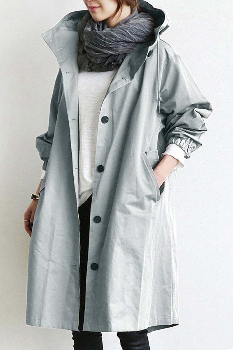 Dames Trenchcoat Waterdicht met Capuchon voor Lente en Herfst