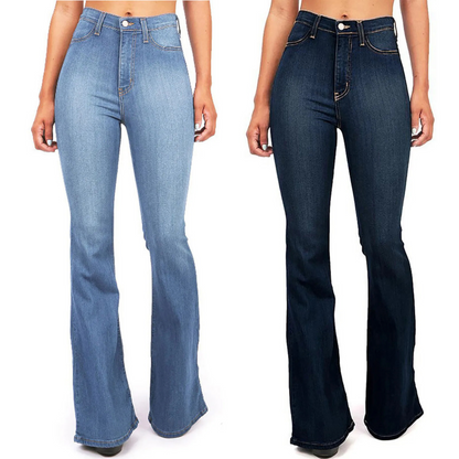 Hoge-taille flared damesjeans – Retrolook & comfort