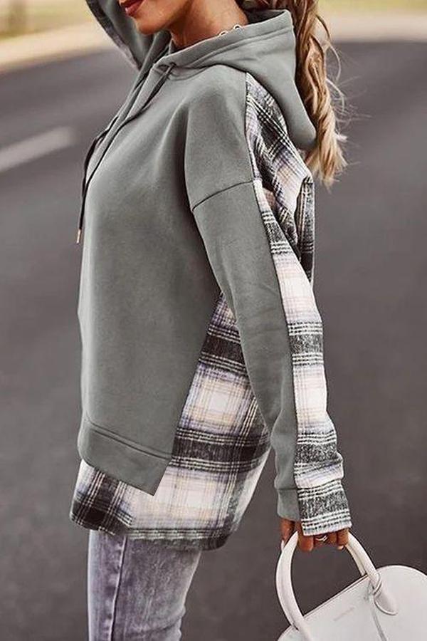 Comfortabele Sweatshirt Lange Mouwen Patchwork Stijl