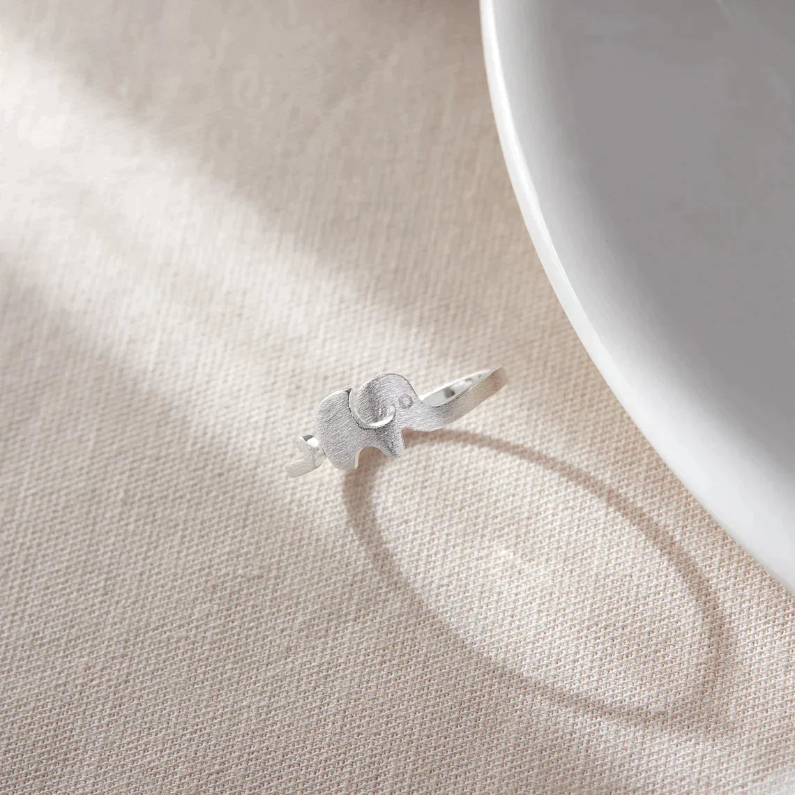 Olifant Ring Zilver Verstelbaar Schattig Model - Mode Vibes