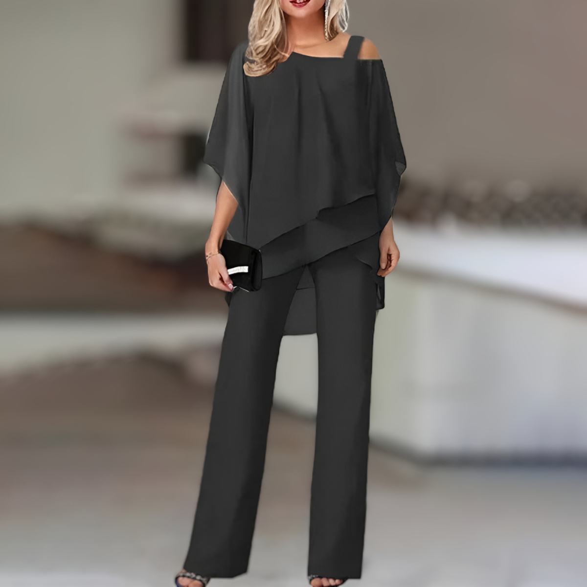 Elegante Off-Shoulder Co-ord Set voor Dames Zazou - Mode Vibes