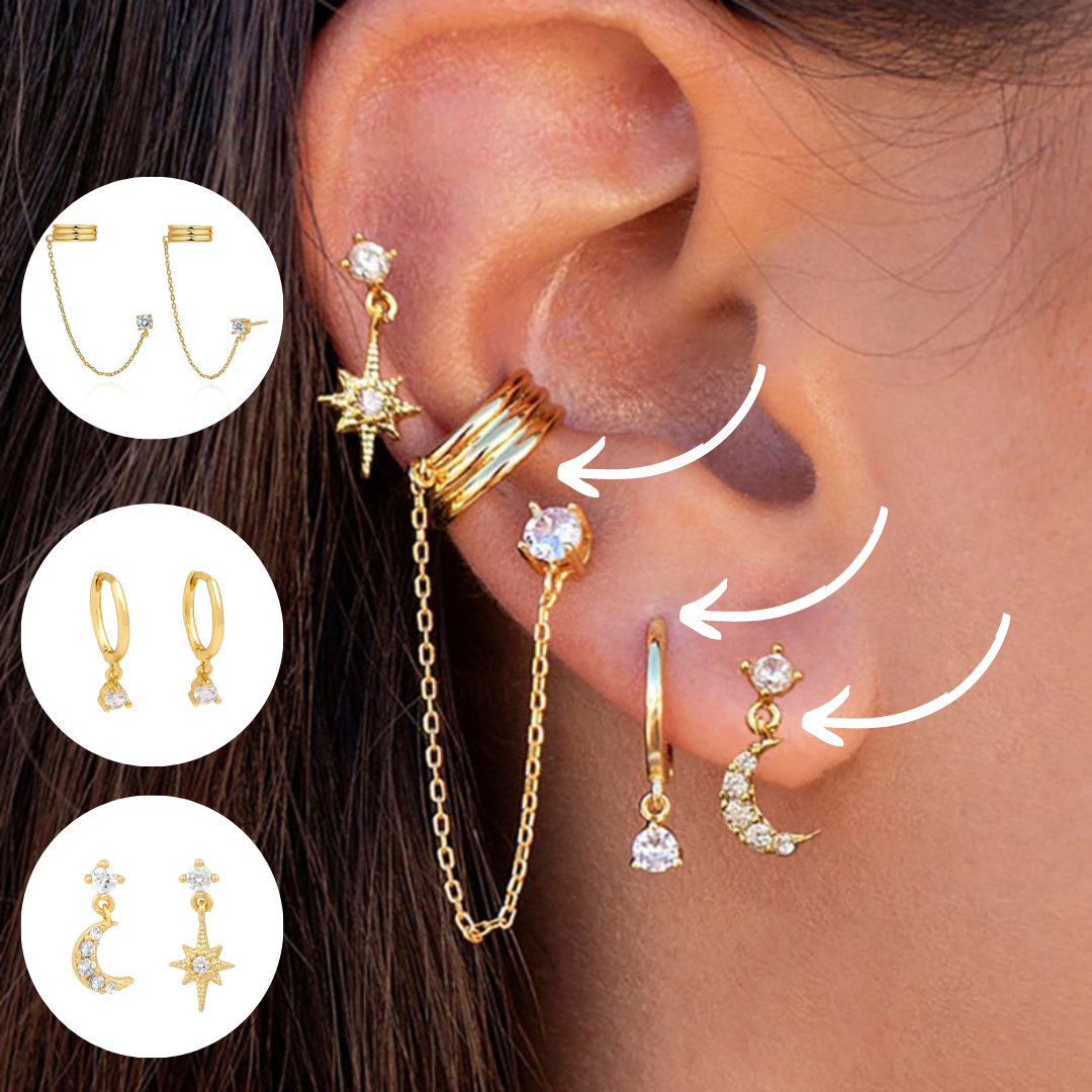 Oorbellen Set Boho Stijl Amira Zilver