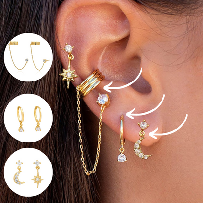 Oorbellen Set Boho Stijl Amira Zilver