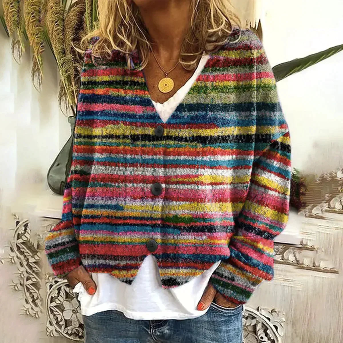 Vrouwelijke Bedrukte Trui Unieke Designs - Mode Vibes