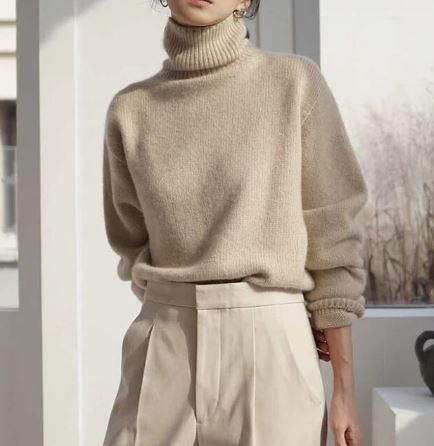 Vrouwelijke Coltrui Elegante Stijl - Mode Vibes