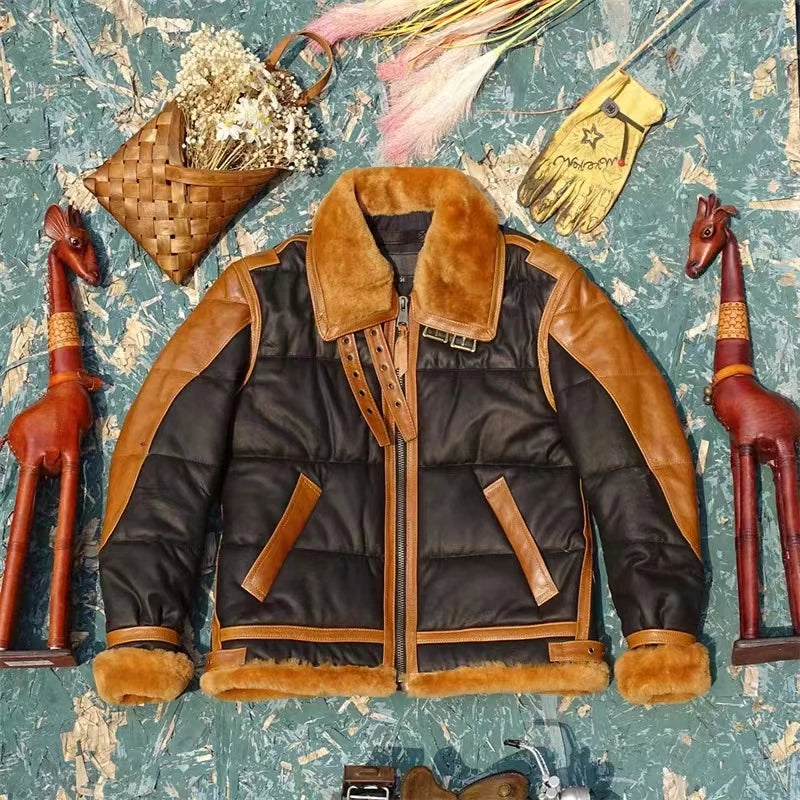 Leren Aviatorjack Stoer Warm Milan Stijl