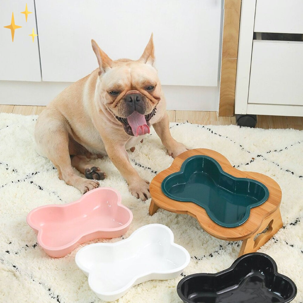 Honden Voerbak Keramisch met Houten Stand - Mode Vibes