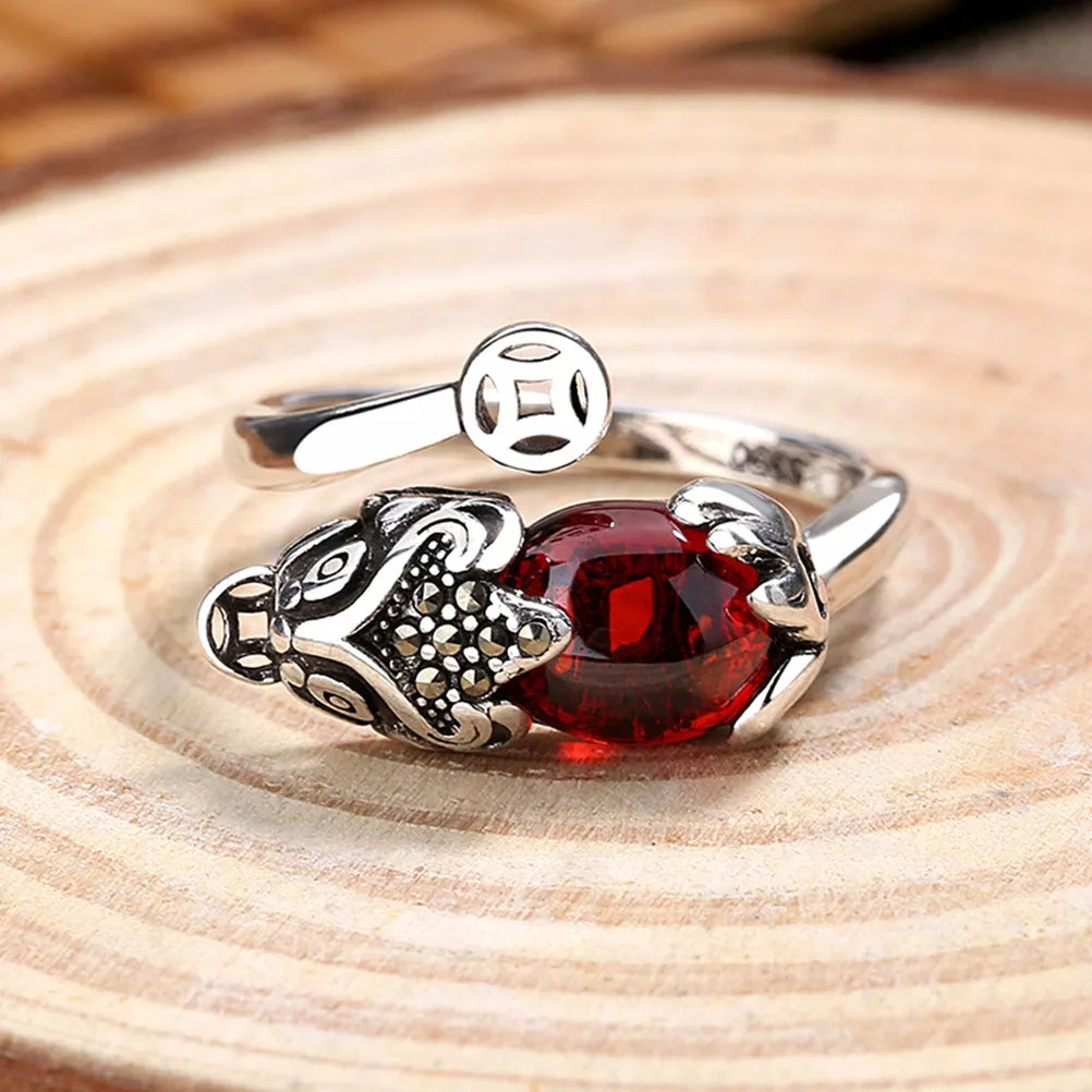 Unieke Pixiu Ring Vintage Design Geluksring