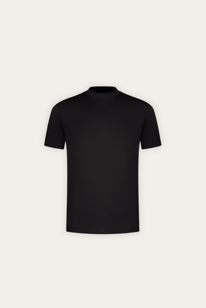 Heren T-shirt van Mercerise Katoen Stijlvol Zwart - Mode Vibes