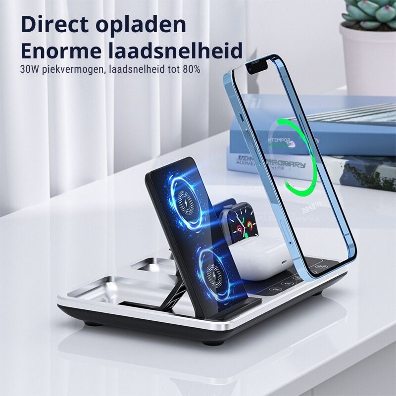 Oplaadhub 4-in-1 USB Snellaad Station