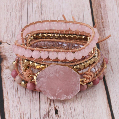 Rozenkwarts Armband Goud Gelegenheidssieraden - Mode Vibes