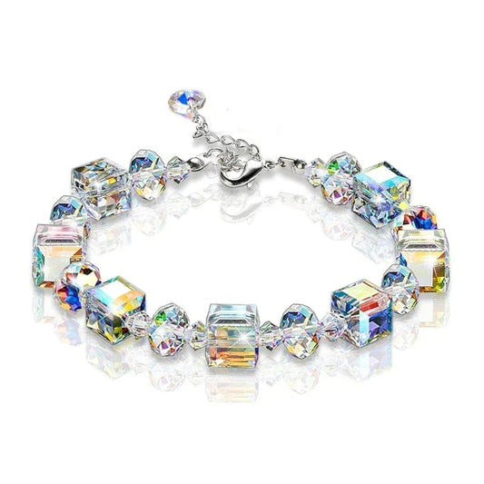 Kubieke Kristallen Armband Uniek en Stijlvol - Mode Vibes
