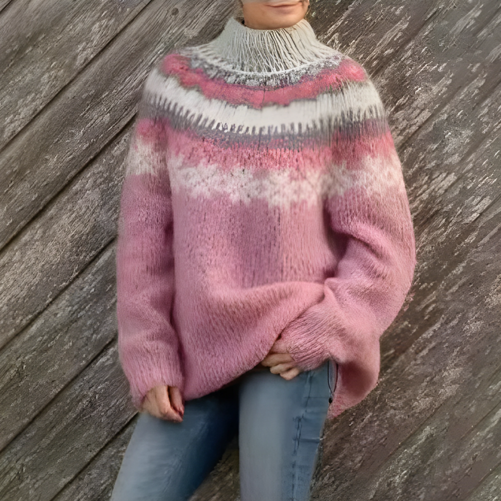 Dames Wintertrui Fair Isle Patroon Relaxed Fit