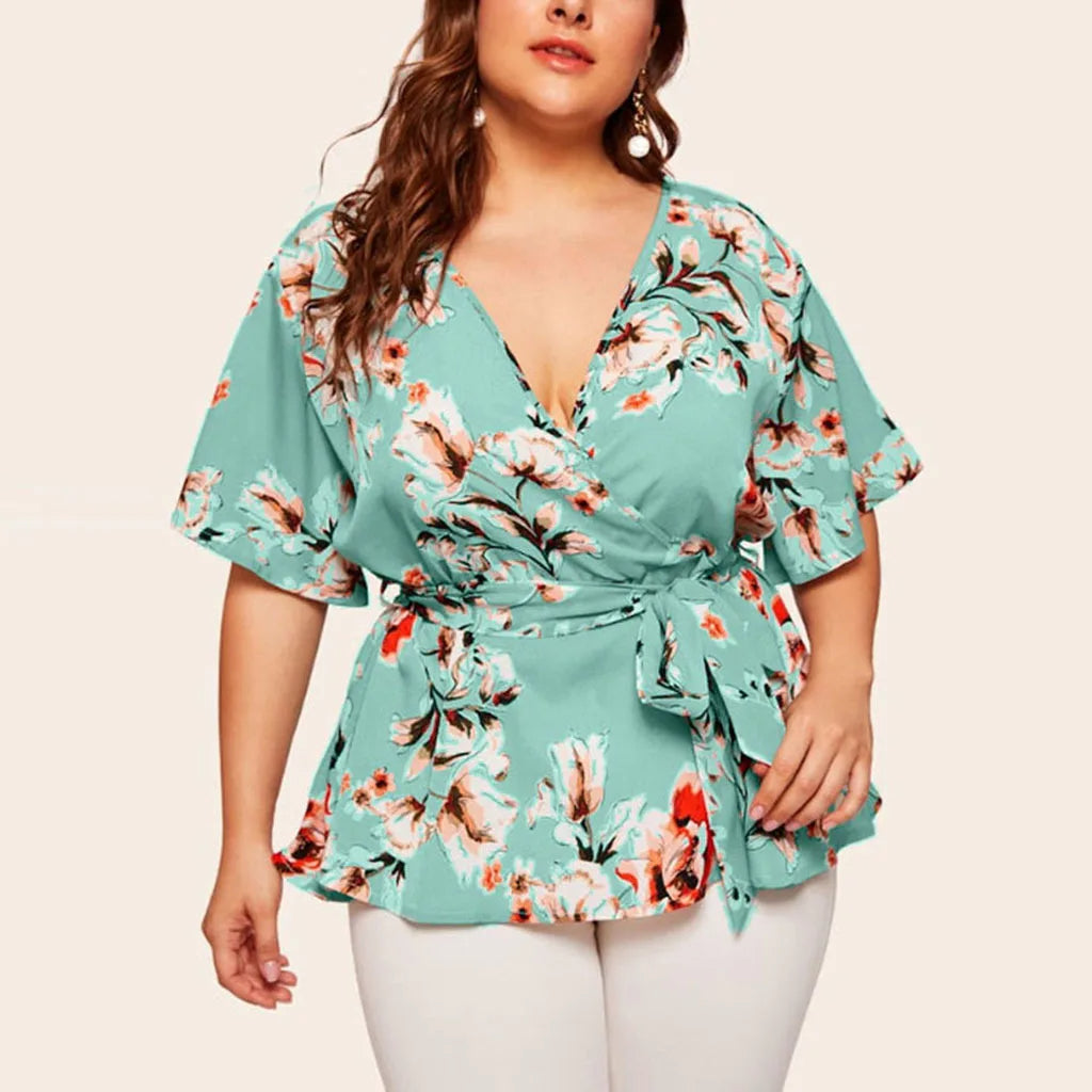 Plus-Size Top Fenna Vrouwelijk Kleurrijk & Veelzijdig - Mode Vibes