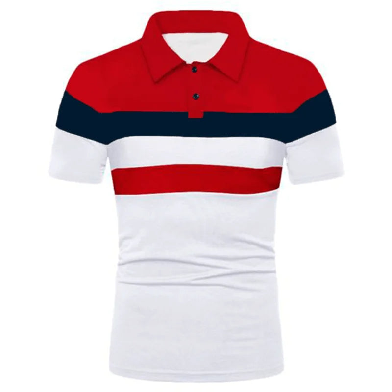 Plus Size Polo Shirt Gestreept Stijlvol voor Mannen - Mode Vibes