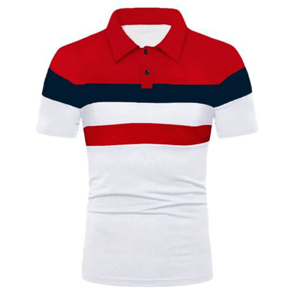 Plus Size Polo Shirt Gestreept Stijlvol voor Mannen - Mode Vibes