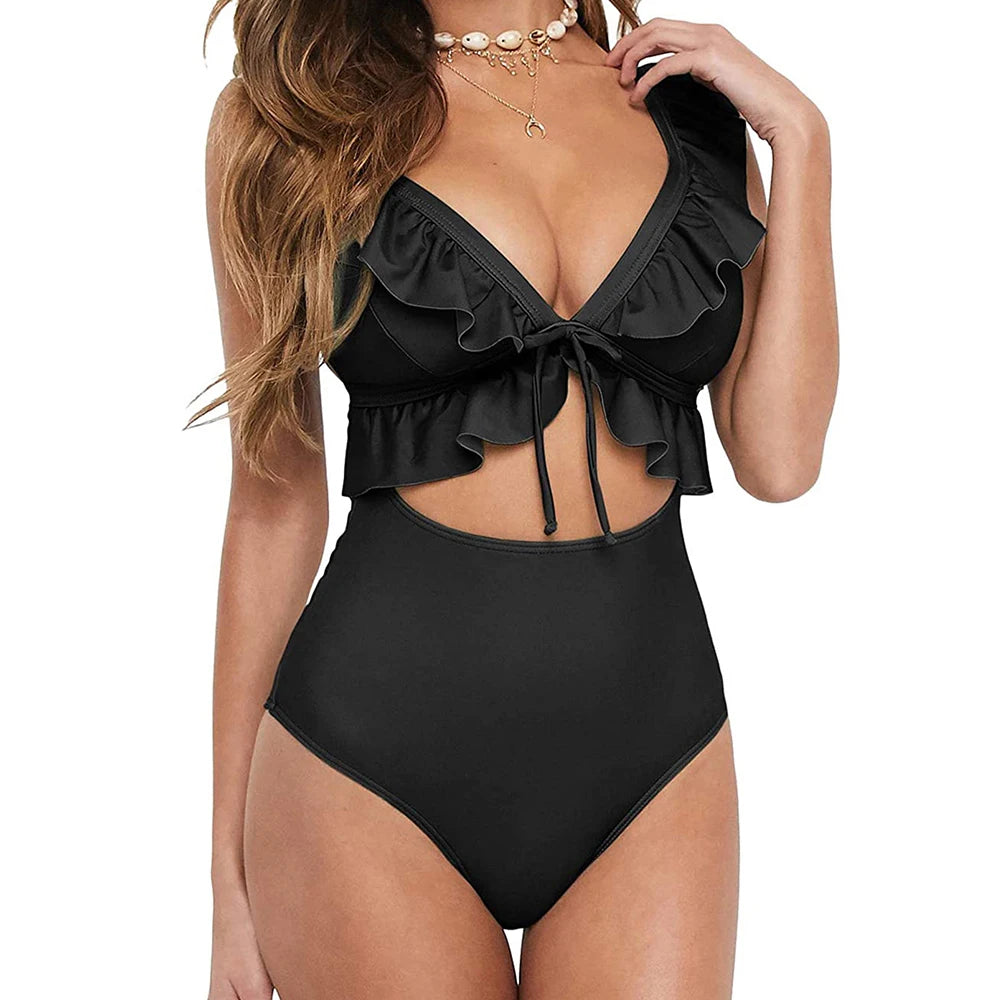 Cecilia Badpak Trendy Zwart Sexy Zwemkleding - Mode Vibes
