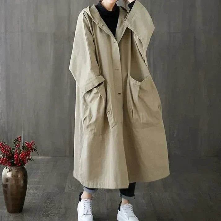 Dames Trenchcoat Oversized Trendy Zwart Kleding Maren