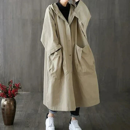 Dames Trenchcoat Oversized Trendy Zwart Kleding Maren