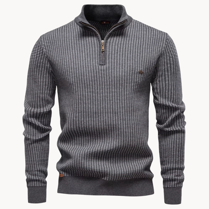 Corbin Pullover met Textuur en Kwart Rits