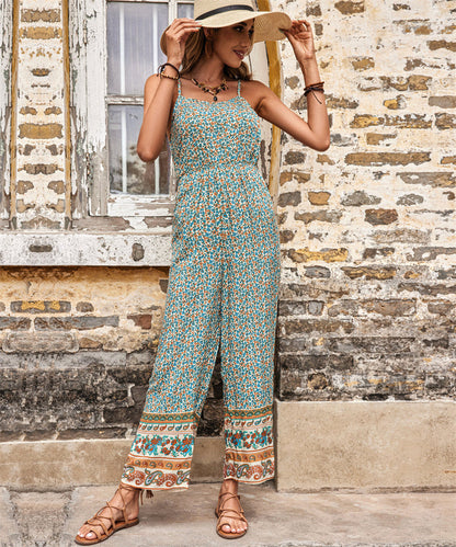Bohemian Jumpsuit met Dunne Bandjes Zomerjurk Vrouwen