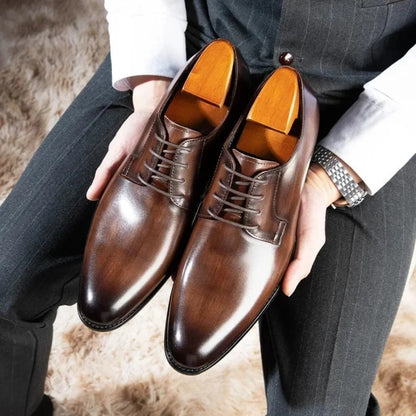 Heren Leder Schoenen Formeel Zwart - Mode Vibes
