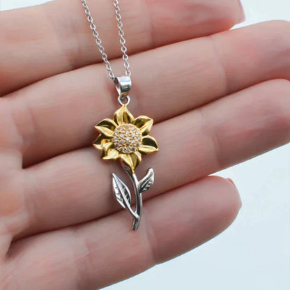 Zilveren Ketting met Gouden Zonnebloem Hanger