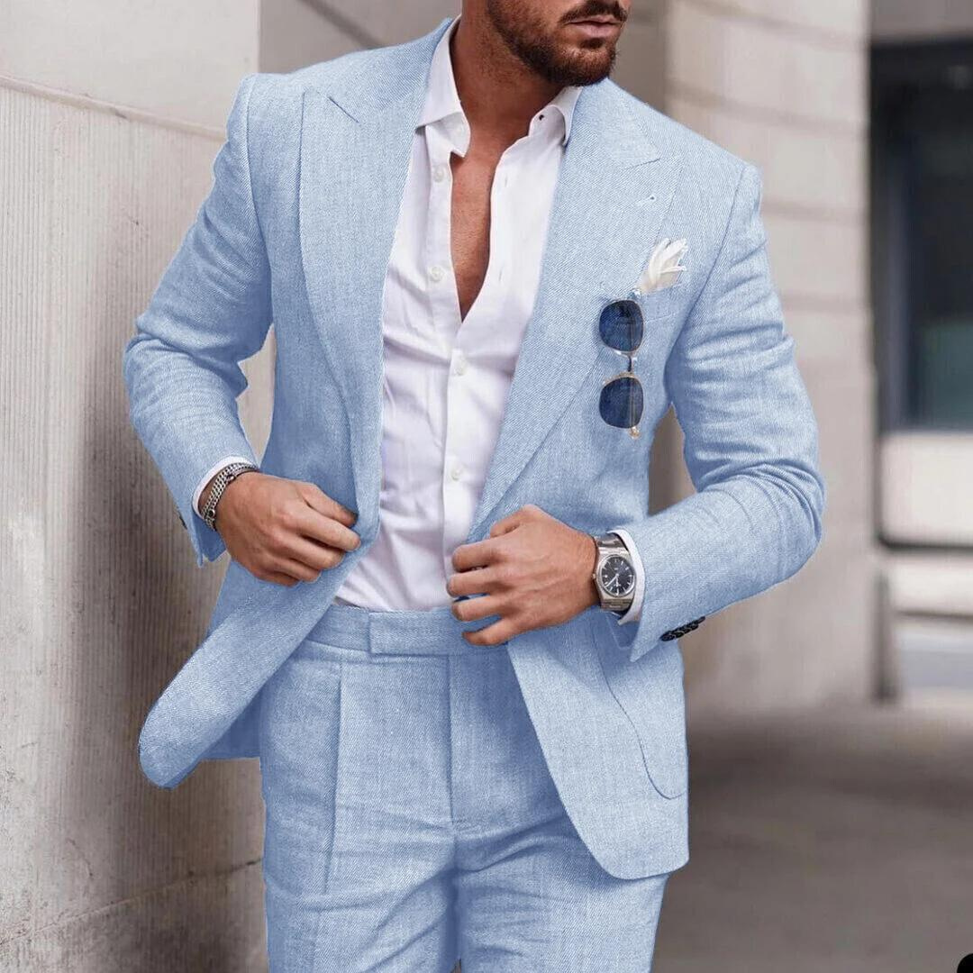 Heren Strandpak Linnen 2-Delig Zomerkleding Caden - Mode Vibes