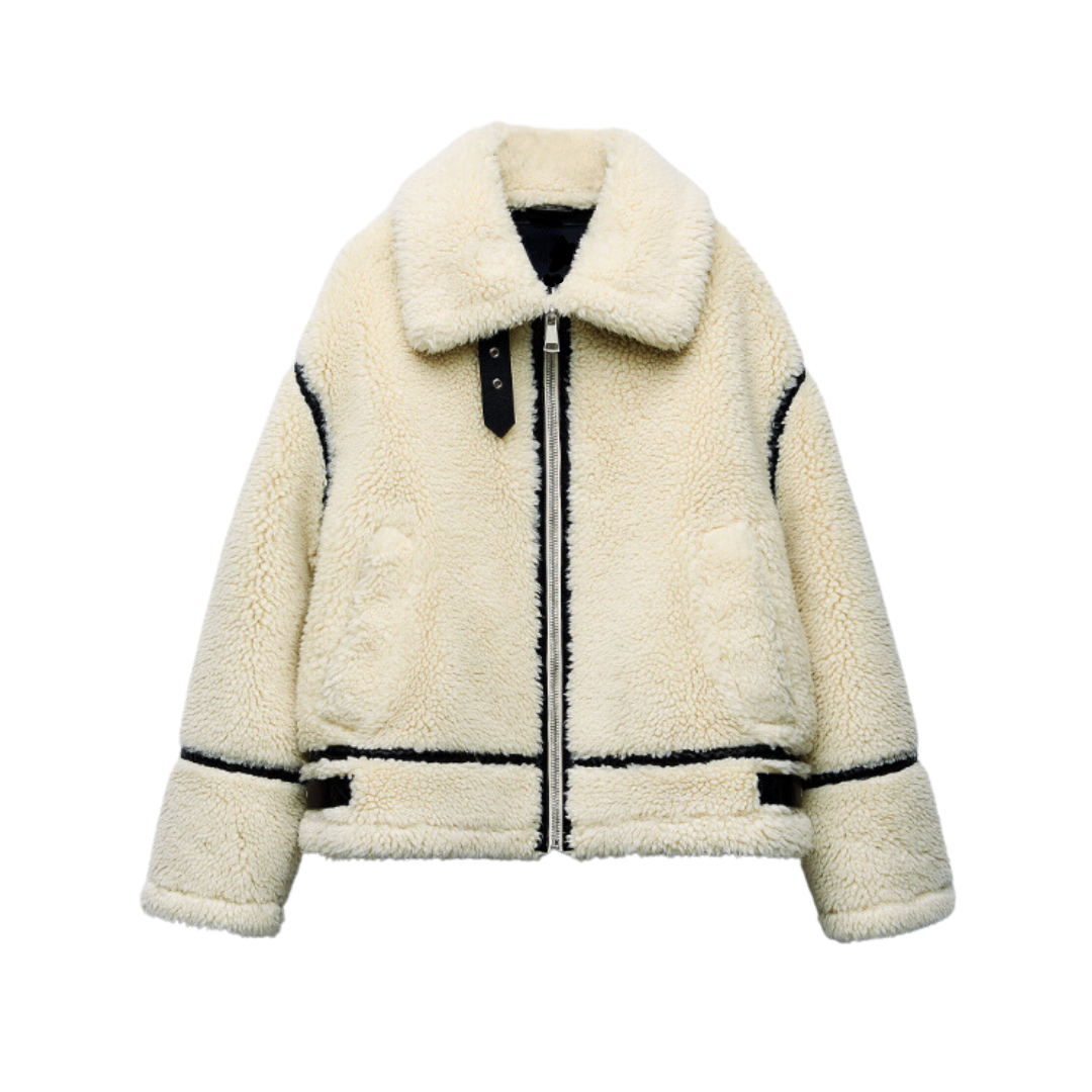 Teddy Jas Dilara - Warme Oversized Pilotenjas voor Dames - Mode Vibes