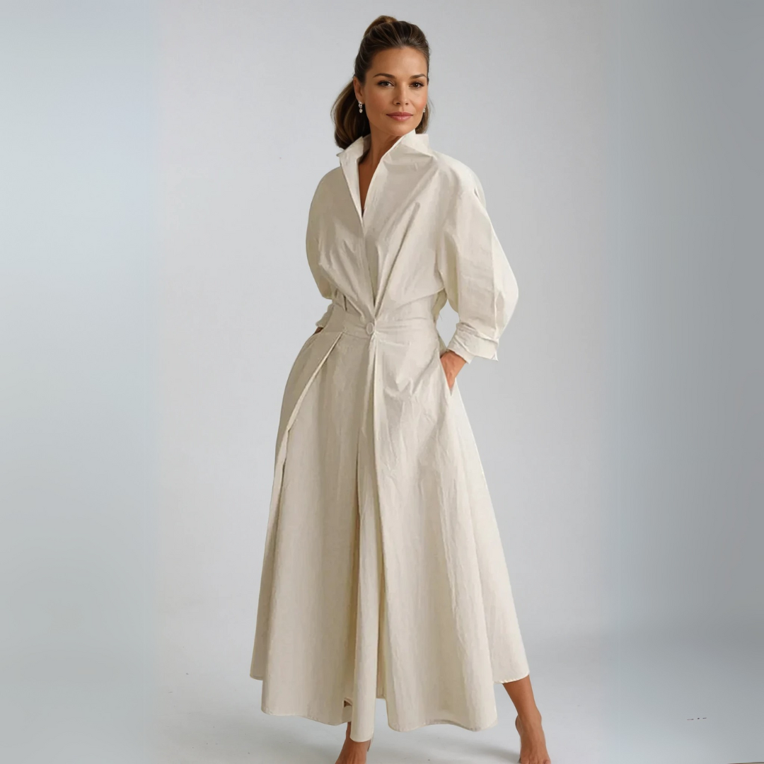 Dames Lange Jurk Comfortabele Pasvorm - Mode Vibes
