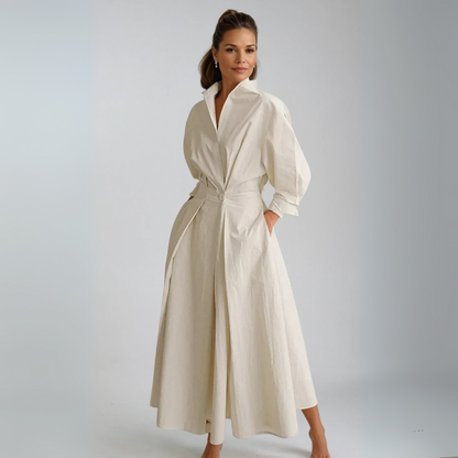 Dames Lange Jurk Comfortabele Pasvorm - Mode Vibes
