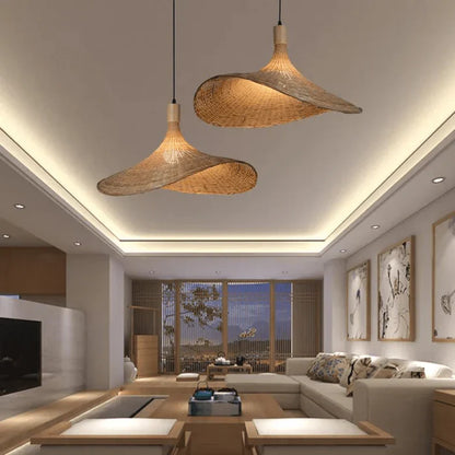 Rieten Hanglamp Naturel Woven Stijl - Mode Vibes