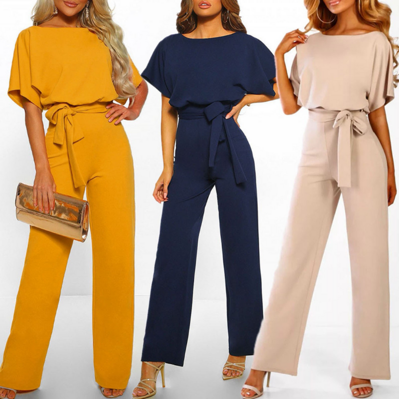 Jumpsuit voor Vrouwen Elegante Avondjurk Zwarte Katoen - Mode Vibes