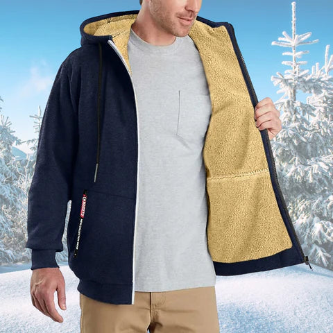 Heren Hoodie met Rits – Fleece Binnenvoering